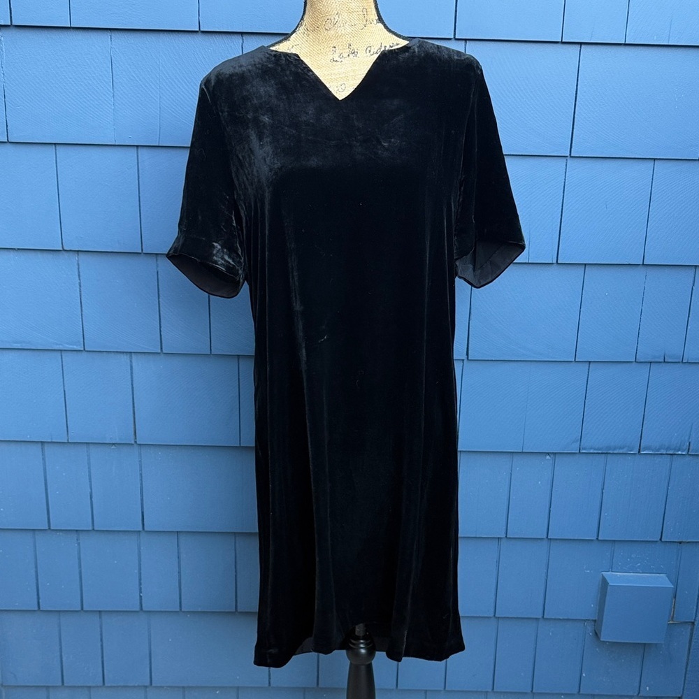 Sundance Black Velvet Dress silk blend gorgeous simple cocktail tunic